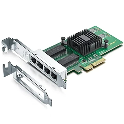 Imagen de 1.25G Nic,Quad RJ45 Ports,Tarjeta de Red Ethernet,1.25GbE CNA,Spec Igual a I350 T4,with Intel Chip,Soporte Windows Server/Linux/VMware (Not Soporte X11, Mac)