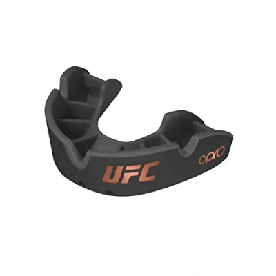 Imagen de protector bucal deportivo OPRO Bronze Level UFC para adultos y niños, con estuche dispositivo de ajuste, goma niños UFC, MMA, boxeo, BJJ (Negro, Joven)