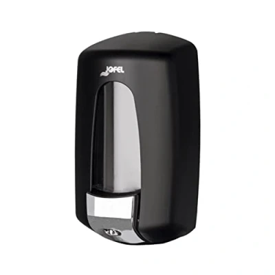 Imagen de Jofel Dosificador de Jabón Líquido para Pared, Recargable con Capacidad 0.9L, Dispensador Baño Rellenable, Válvula Anticorrosión y Antigoteo, Carcasa ABS, Aitana AC70600 MT, Negro Mate