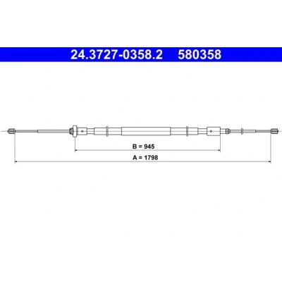 Imagen de ATE 24.3727 0358.2 Cable de Freno Mano 1798