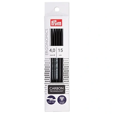 Imagen de Prym 194184 1 Agujas de Tejer, Fibra Carbono, Negro, 4 mm