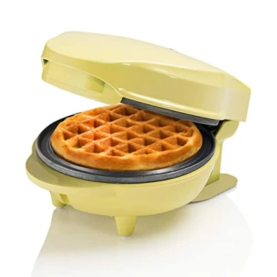 Imagen de Bestron mini gofrera, Gofrera muñeco de nieve con revestimiento antiadherente, para fiestas cumpleaños infantiles, celebraciones familiares, Pascua o Navidad, diseño retro, color: Naranja