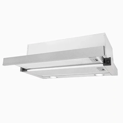 Imagen de Exquisit® Campana extractora cocina integración 60Cm, capacidad de extracción máx 350 [M3/h], acabado inox, consumo 32 kWh/año, 2 niveles potencia, rumorosidad 53 dB(A), medidas 22,5x59,5x30cm