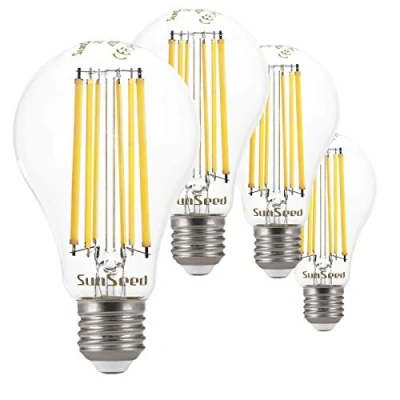 Imagen de SUNSEED 4x Bombilla Estándar Filamento LED E27 13W = 115W Blanco Neutro 4000K