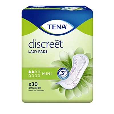 Imagen de Tena lady Disc reet Mini Mujer protegeslips con triple protección contra derrames, humedad y olores Forma Anatómica. 22 x 9,5 cm 180 Unidades)