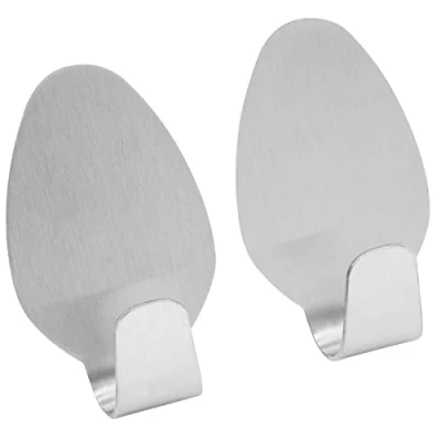 Imagen de Fackelmann Perchas adhesivas ovaladas 5,3x3,5cm, acero inoxidable. 2 ud s.