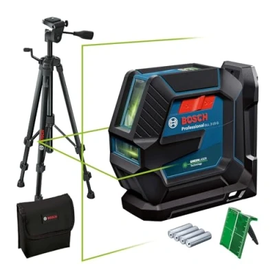 Imagen de Bosch Professional Nivel Láser de interior GLL 2 15 G (láser verde, soporte LB 10, alcance visible: hasta m, 4x pilas AA, trípode BT150, en caja)
