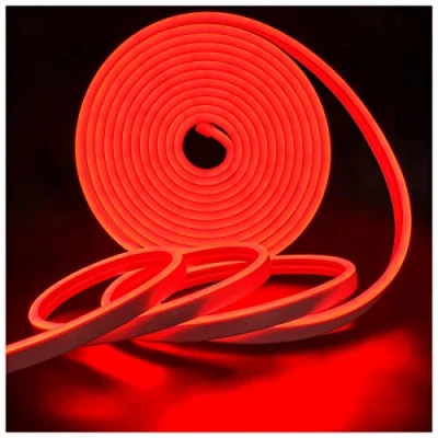 Imagen de Tesfish Tira de Luz LED Neón, Tiras Luces DC 12V 5M 120 LEDs/M Total 600 LEDs Color Rojo IP65 Flexible para Dormitorio, Bar, Sala juegos, Cumpleaños, Fiesta Navidad