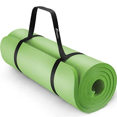 Imagen de TRESKO® Esterilla de fitness 185 x 60 cm y 190 100 para gimnasia, yoga, pilates cualquier tipo entrenamiento Suave cómoda Espuma NBR (Verde Claro, 1,5 cm)