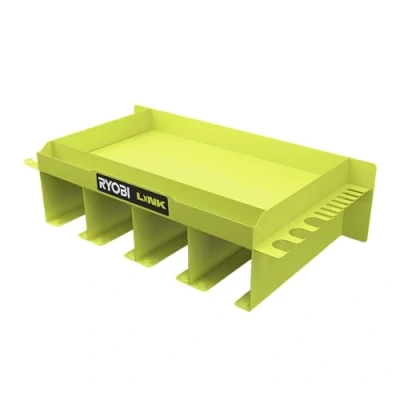 Imagen de RYOBI Syteme Link RSLW401 Estante portaherramientas con 4 Ranuras para Herramientas, Color Verde y Gris
