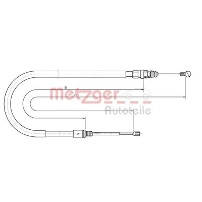 Imagen de METZGER 10.6224 Cable de Freno Mano Atrás izquierda, derecha 2155/1330 COFLE PEUGEOT: 407 Berlina