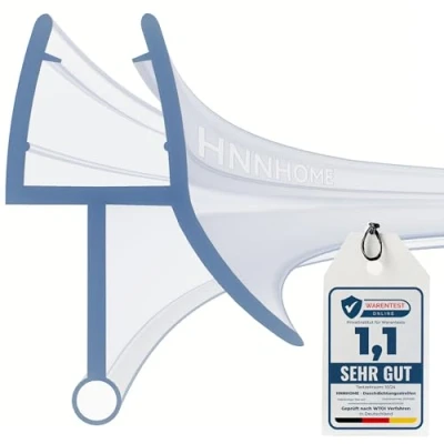 Imagen de HNNHOME Tira de sellado plástico goma precurva para mampara ducha 4 a 6 mm, curva 5 10 mm espacio (curvada)