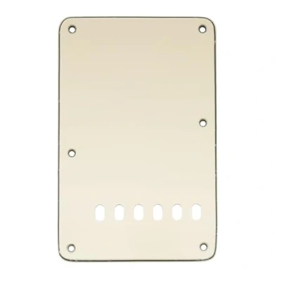 Imagen de Musiclily 6 Agujeros Placa Trasera Vintage Strat Tapa de Trémolo para Fender American/México Standard Stratocaster Estilo Moderno,3 capas Crema