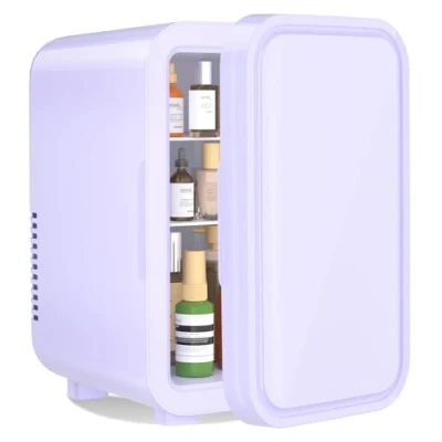 Imagen de YASHE Mini nevera de 6 litros/8 latas, 220 240 V CA/CC, Refrigerador termoeléctrico portátil, para dormitorio, cuidado la piel, bebidas, oficina, dormitorio y coche, Rosa