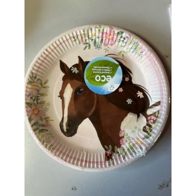 Imagen de amscan 9909874 66 Beautiful Horses platos desechables (8 unidades, 22,8 cm de diámetro, papel, caballos, cartón, fiesta, vajilla desechable, cumpleaños infantil)