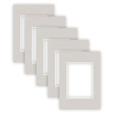 Imagen de nielsen Conservation Passepartout cartón 1,5 mm, juego de 5, tamaño exterior 21x29,7 cm para imagen 13x18 cm, gris guijarro con estructura