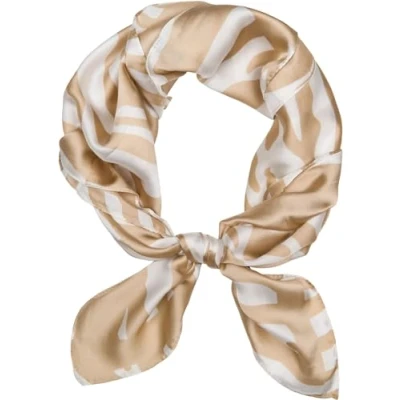 Imagen de styleBREAKER pañuelo de mujer con estampado cebra y borde color, pañuelo, cuadrado, para la cabeza 01016236, color:Marrón claro crema