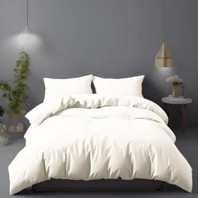 Imagen de LivinEase Funda Nordica 220 x 240 Microfibra Juego de Edredon 220x240 cm y 2 Fundas Almohada 65x65 nórdica Crema