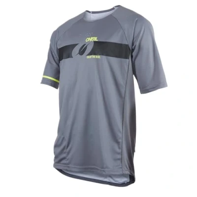 Imagen de O&#039;Neal Maillot MTB DH Downhill FR Freeride Material Transpirable, Costuras Planas para Mayor Comodidad Pin it V.22 Adulto Gris Amarillo Neón Talla S