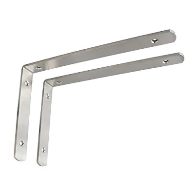 Imagen de SAYAYO Escuadras para Estanterias Metalicas Soporte de Esquina 90 Grados Cepillado Estanteria Pared 2 Piezas Acero Inoxidable 240x155x25, EJ5218 2P