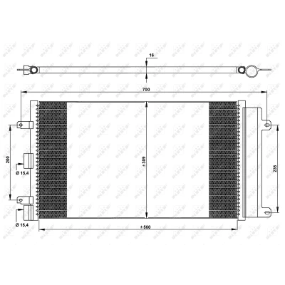 Imagen de NRF EASY FIT 35752 Condensador con secador, junta anular 15,4 Aluminio 562 FIAT: Doblo I Cargo, Familiar