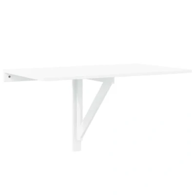 Imagen de vidaXL Mesa de Pared Plegable Mueble Auxiliar Colgante Escritorio para Estudio Trabajo Portátil Dormitorio Comedor Contrachapada Blanco Brillo