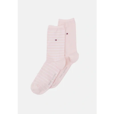 Imagen de Tommy Hilfiger Women Small Stripe 2 PACK Calcetines, Mujer, Talla: 39 42, Light pink