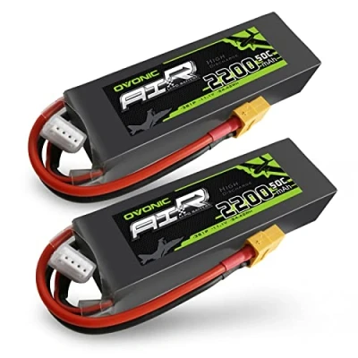 Imagen de OVONIC 3s Lipo Batería 11.1V 2200mAh 50C con XT60 para RC Evader Bx Car Truck Truggy Airplane UAV Drone FPV (2 Piezas)