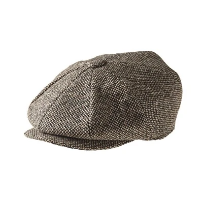 Imagen de Gorra de Peaky Blinders, lana, estilo chico repartidor periódicos Marrón Tweed Ojo Pájaro XX Large