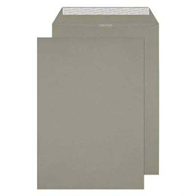 Imagen de Blake Colour sobres gris claro C4 (32.4 x 22.9cm) 250 unidades 120gr certificado FSC tira autoadhesiva para invitaciones y manualidades grises modelo 425P