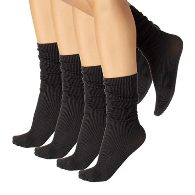 Imagen de CALZITALY PACK 4 PARES Calcetines SIN Cinturón Elástico, Mujer, Brillantes, Mini Medias a Rayas 60 DEN Made in Italy (Talla única, LUREX ASSC)