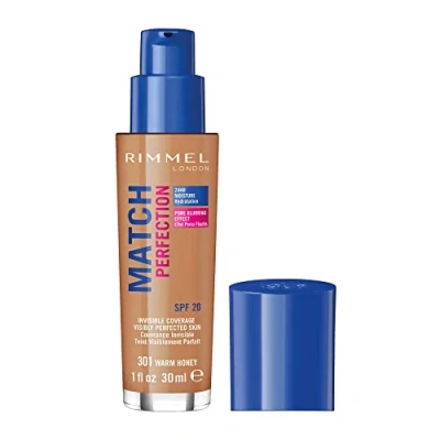 Imagen de Rimmel London Match Perfection Foundation Base de Maquillaje Tono 301 Warm Honey, 30 gr