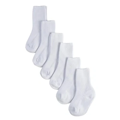 Imagen de CALZITALY PACK 2/4/6 Calcetines de algodón canalé para bebé, Calcetas colores unisex infante 0 12 meses (FR/ES, Edad, 3 meses, 6 Pares: Blanco)