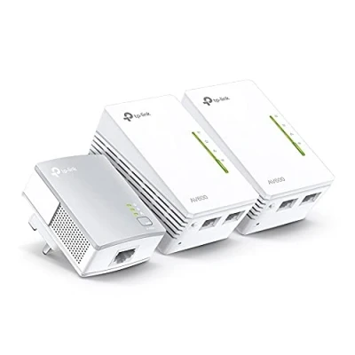Imagen de TP Link TL WPA4220 TKIT 2 Port Powerline Adapter WiFi Starter Kit, Range Extender, Broadband/WiFi Booster/Hotspot, No Configuration Required, UK Plug