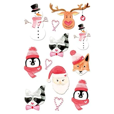 Imagen de AVERY Zweckform Art. 52293 pegatinas de Navidad (22 diseños animales Navidad, papel reciclado, autoadhesivas, para tarjetas, regalos, manualidades, 2 hojas 11 cada uno)
