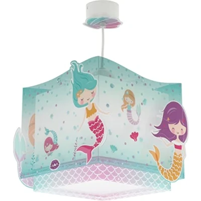 Imagen de Dalber Lámpara de Techo Colgante Infantil Mermaids Sirenas Iluminación Decorativa Ambiente Mágico Sirenas, Turquesa, Lámparas infantiles, con fluorescencia.