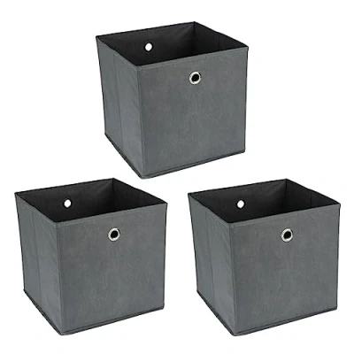 Imagen de Ideen mit Herz Cajas de almacenamiento plegables 30 x cm 3 unidades (gris)