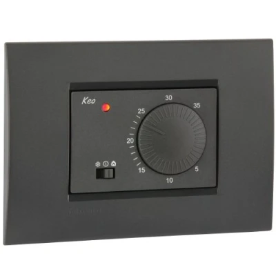 Imagen de VEMER VN170700 Termostato empotrable con Mando para Caldera, alimentación a Pilas, Blanco/Gris