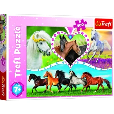 Imagen de Trefl 200 Piezas, para niños a Partir de 7 años Puzzle, Color Caballos Hermosos, Schöne Pferde