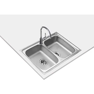 Imagen de Teka Fregadero Encastrado StarBright, 2 Cubetas, Acero inoxidable, Acabado Mate, 50 x 79 16 cm