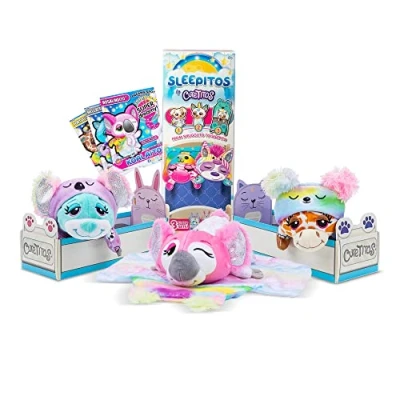 Imagen de Basic Fun Cutetitos Sleepitos, Juguetes de Peluche para abrazar a la Hora acostarse, Cada Sleepito Viene con su Cama y un cómodo Pijama, niños niñas
