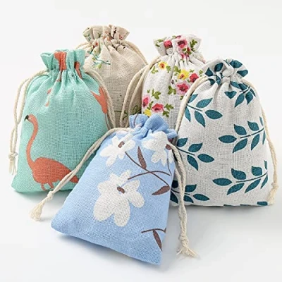 Imagen de DAHI Saquitos de yute 25 unidades sacos regalo naturales, bolsa (5 tipo saeckchen B)