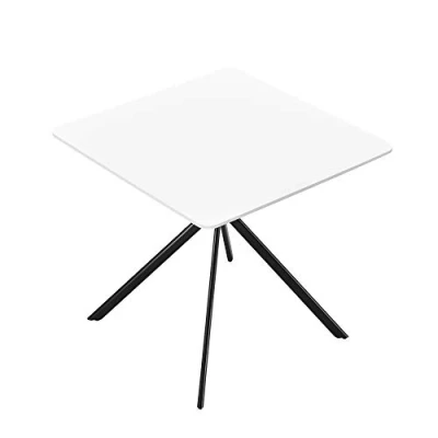 Imagen de [en.casa] Mesa de Comedor Blanco 78 x 75 cm Tablero MDF Lacado