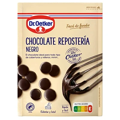 Imagen de DR. OETKER Chocolate Negro para Repostería 150 g, Cobertura Especial Bizcocho, Tartas o Cualquier Dulce, Intenso Sabor, Fácil de Usar