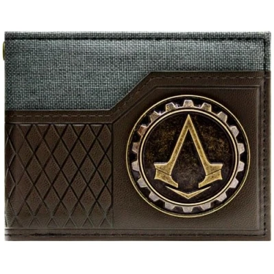 Imagen de Lineage Assassin&#039;S Creed Syndicate Revolución Emblema De Engranaje Billetera/Cartera Bi Fold ID &amp; Porta Tarjetas, Marrón