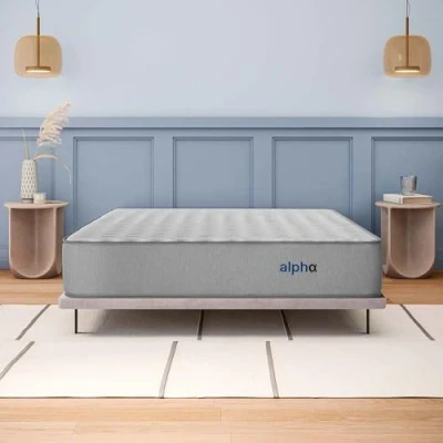Imagen de COSMOS Colchón Viscoelástico 180x200 cm Altura 30 Alpha Espuma HR y Blue Latex Firme, Transpirable, Hipoalergénico, Ergonómico Cara Invierno Verano, 7 Zonas Confort