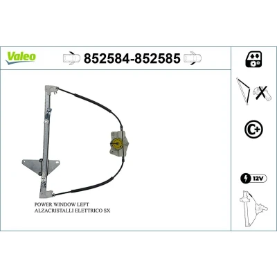 Imagen de Valeo Elevalunas Delante, izquierda eléctrico sin electromotor con función de confort 852584 CITROËN: C4 Coupé