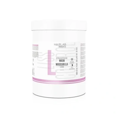 Imagen de SALERM Mascarilla Alisadora Pelo Lisos Hair Lab 1000 ml Alisado Perfecto para Cabello Rebelde con Queratina Hidrolizada y Aceite de Coco Protector Calor el Elimina Frizz