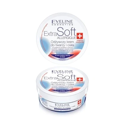 Imagen de Eveline Cosmetics Crema facial y corporal extra suave para piel sensible, protección duradera, alivio inmediato con aceite de aguacate, D pantenol alantoína, fórmula suiza, 200 ml