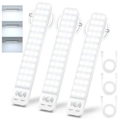 Imagen de Ylatoial Luz Led con Sensor de Movimiento, 25CM Cocina Bajo Mueble 6500K 2000mAh USB Recargable &amp; Brillo Ajustable, Luces para Cocina, Armario, Garaje, Pasillo, Escalera 3 Piezas